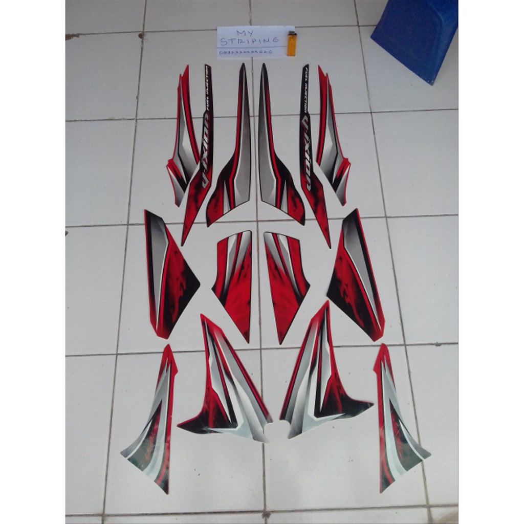 Stiker Vixion Old 2011/2012 merah hitam