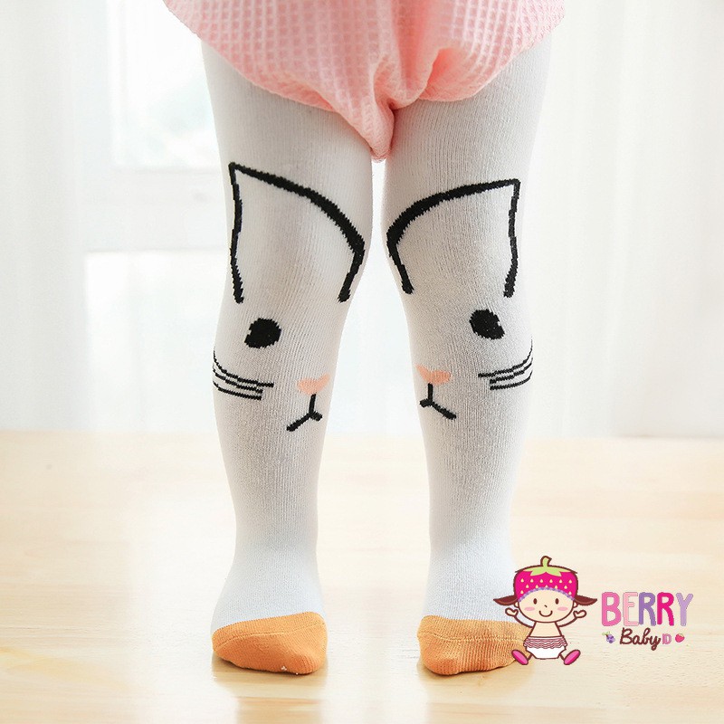 YooBerry Celana Panjang Bayi Legging Tutup Kaki Antislip White Rabbit Face Berry Mart