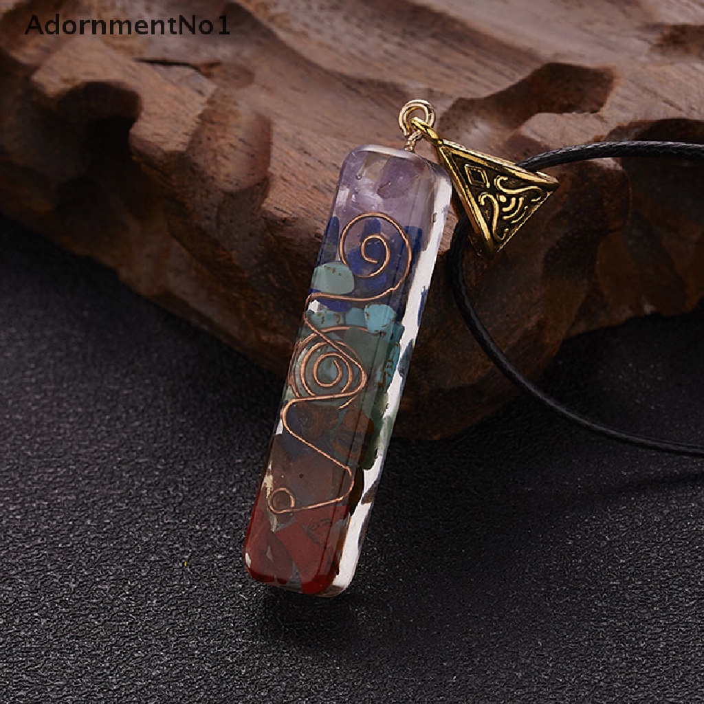 (AdornmentNo1) Kalung Jimat 7 Chakra Liontin aura Alami Untuk Pria / Wanita