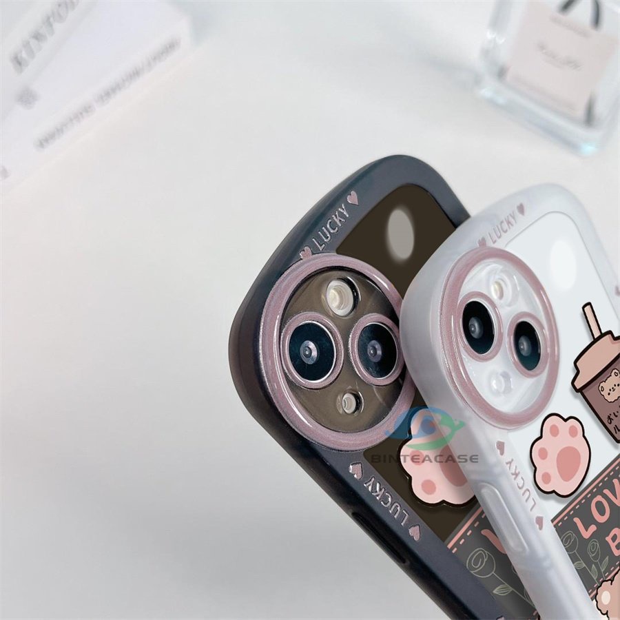 Case Bahan TPU Motif Beruang Teh Susu Untuk VIVO Y16 Y22 Y35 Y33S Y21T Y21S Y33S Y11 Y12 Y15 Y17 Y12S Y12S Y15S Y15A Y20S Y20i Y19 Y50 Y1 Y30