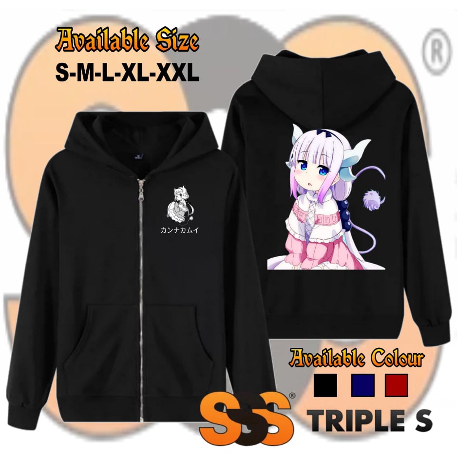 JAKET RESLETING KANNA KAMUI KOBAYASHI SAN CHI NO MAID DRAGON HOODIE ZIPPER