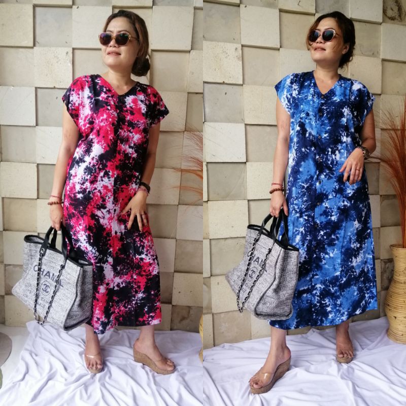 Dress Clarisa Panjang Bali Rayon Tie Dye / Dress Busui / Dress Bali / Dress Rayon / Dress Tie Dye