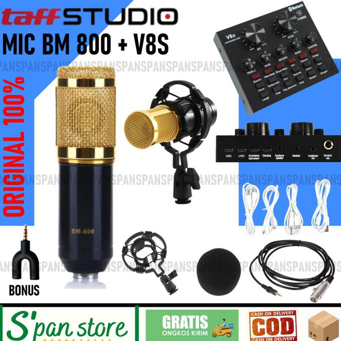 READY COD ORIGINAL Paket Bm800 Soundcard V8 Original Taffware Termurah