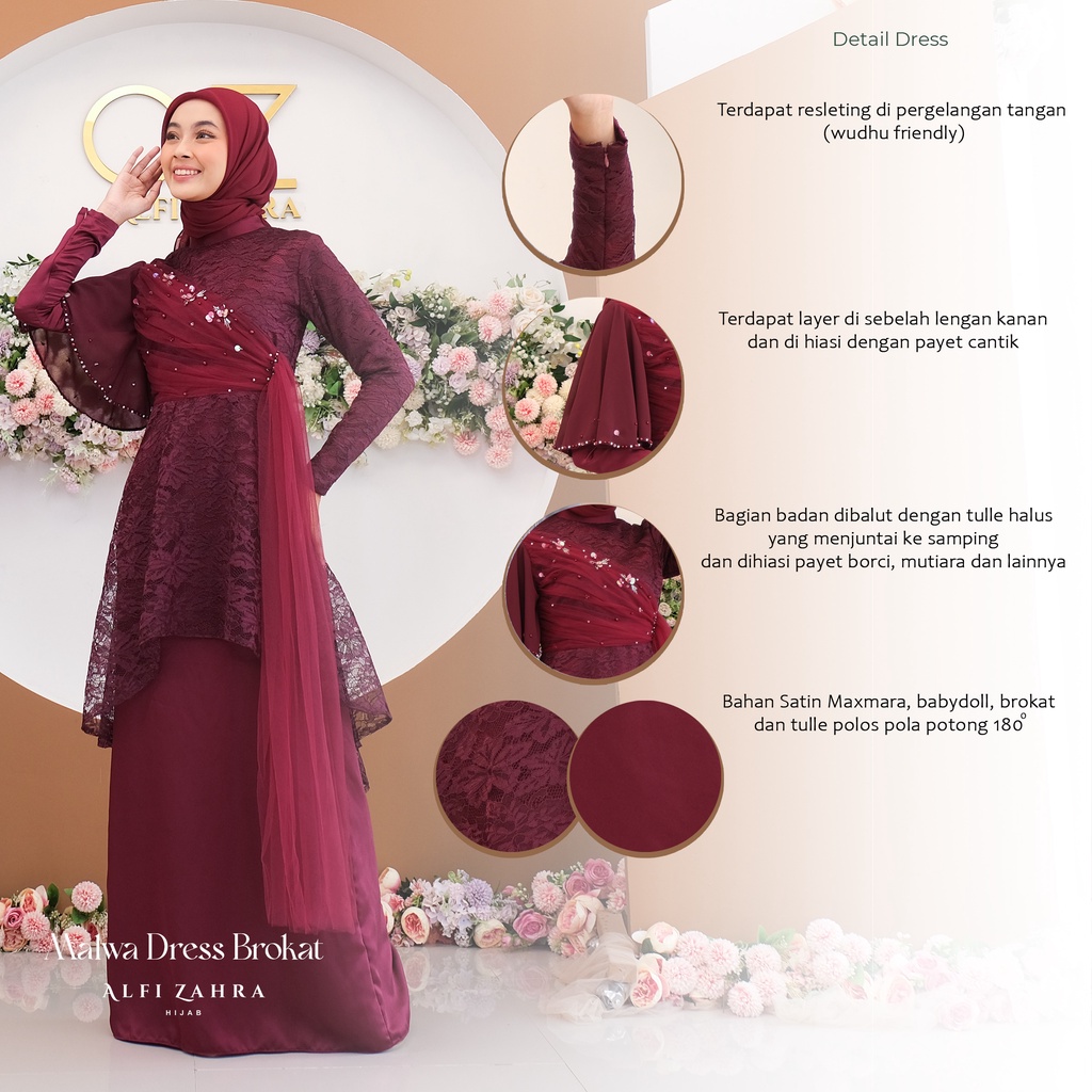 Malwa Brokat Dress (Ready Stok)