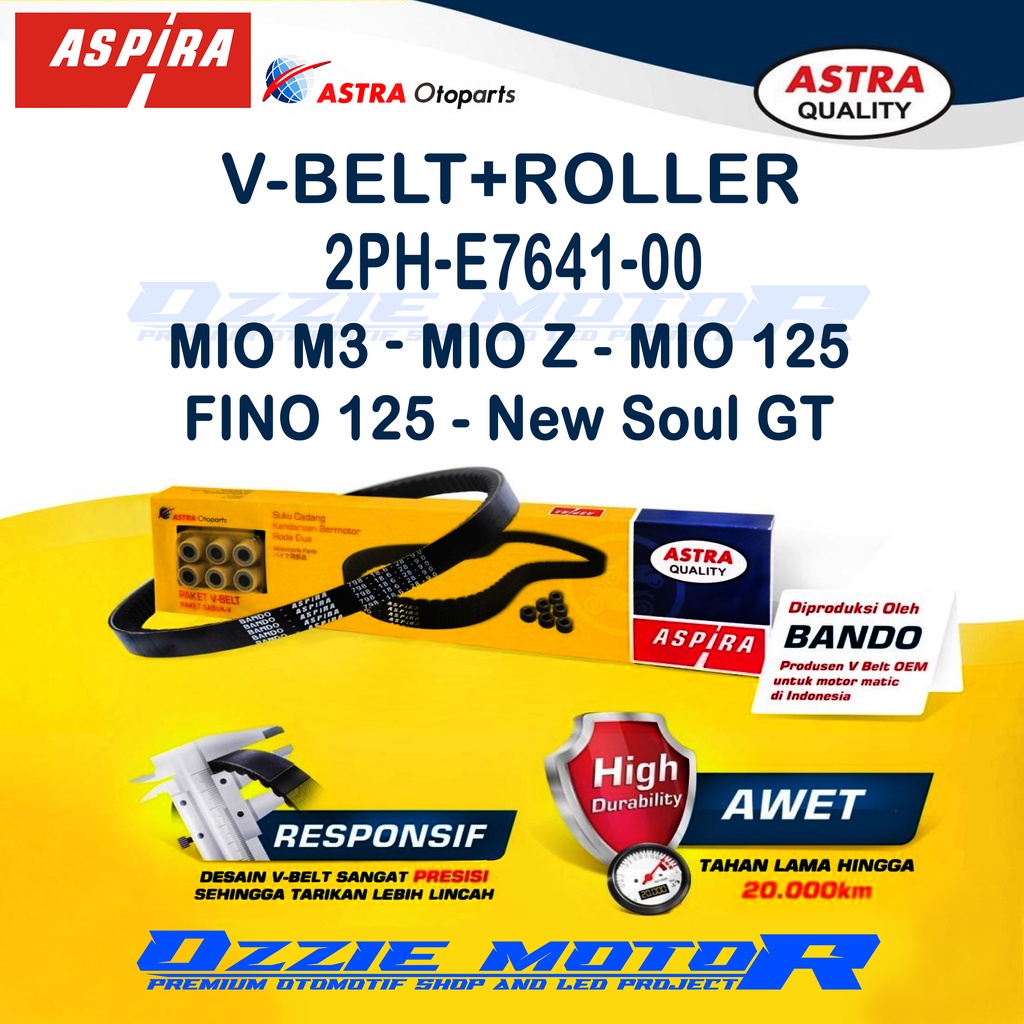 VANBELT V-BELT + ROLLER ASPIRA 2PH-E7641-00 MOTOR MIO GT MIO SOUL MIO J FINO