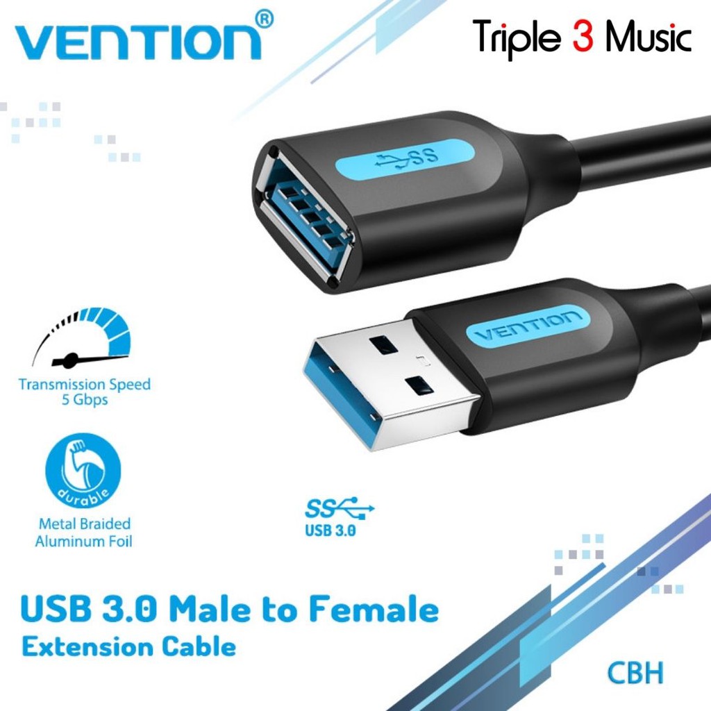 Vention VAS A45 2m Kabel Usb Extension Perpanjangan USB 3.0 5Gbps