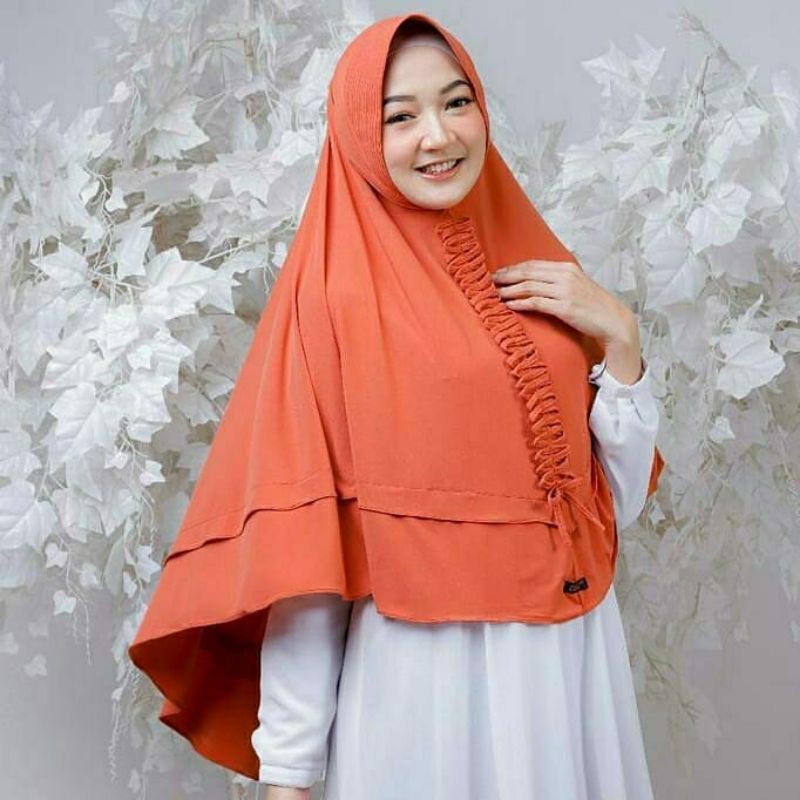 JUMBO Lulu Hijab Amanda / Bergo Rempel Tali Bahan Jersey stella