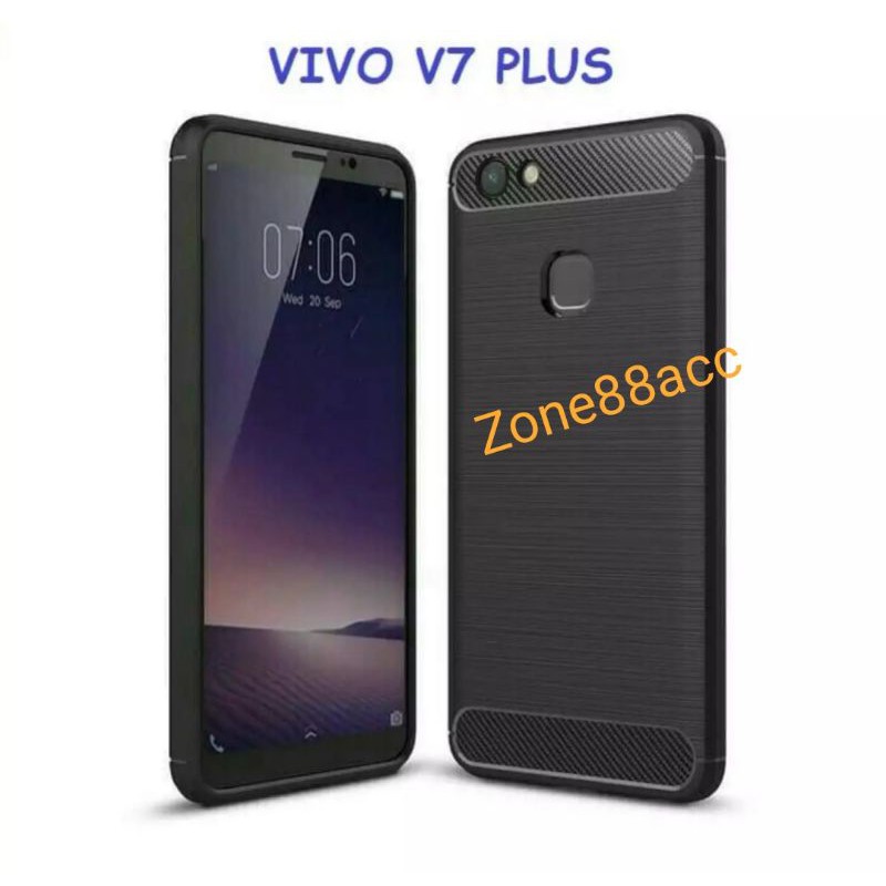 Silicon Case VIVO V7+ Plus Y79 Softcase iPAKY Carbon Casing Cover TPU