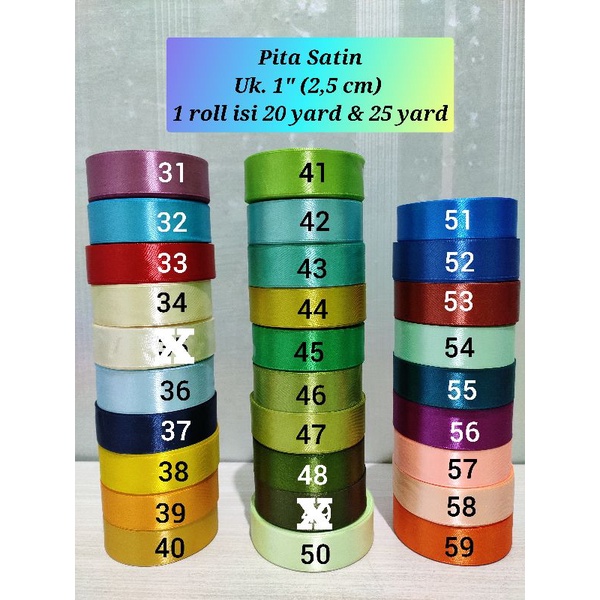 Pita Satin 1 inch /Lebar 2,5 cm