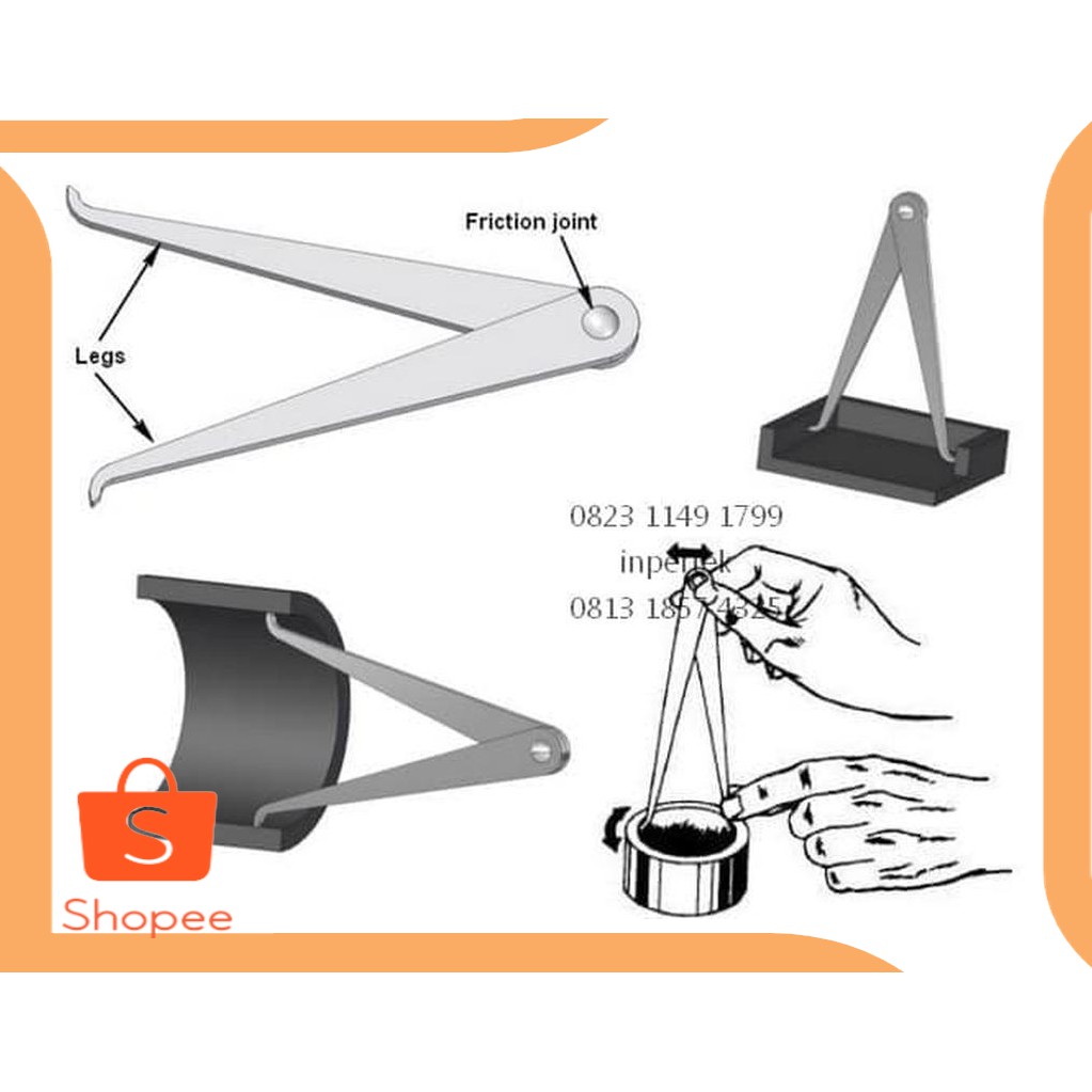 Jual onderdil Jangka Besi 10" Jangka Dalam Jangka Bubut 10 Firm Joint Calip Diskon