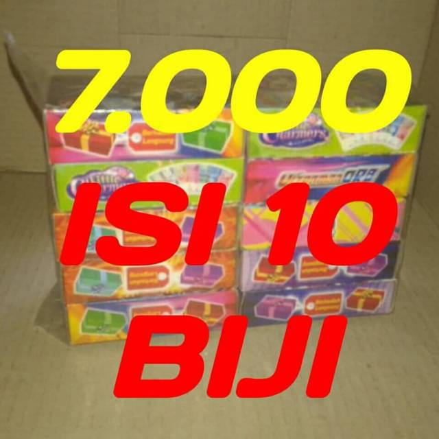 Kotak kado berhadiah uang tunai dan mainan isi 10 biji