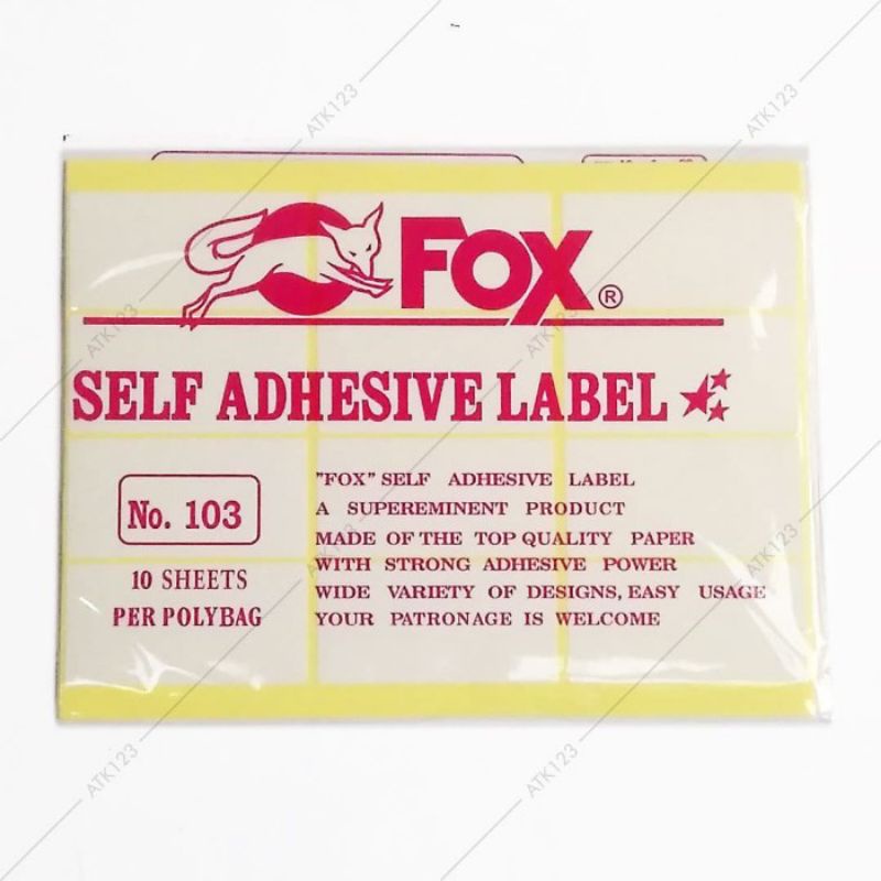 

Fox Label no.103 isi 10 lembar