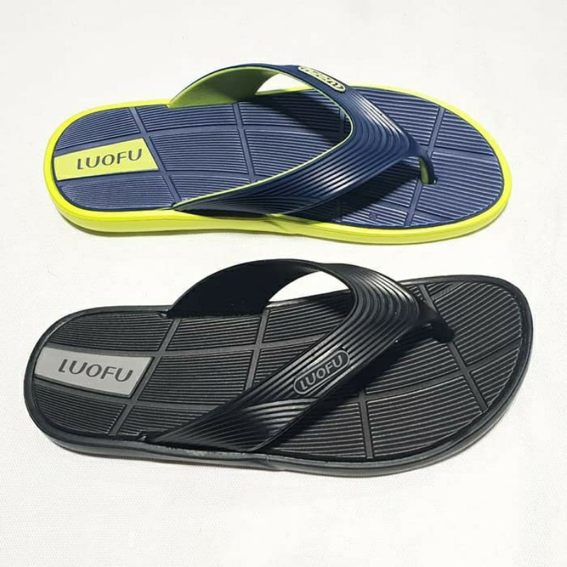 SANDAL JEPIT PRIA KARET LUOFU SENDAL COWOK IMPORT 6155a15 ASLI DROPSIP AMAN COD BISA