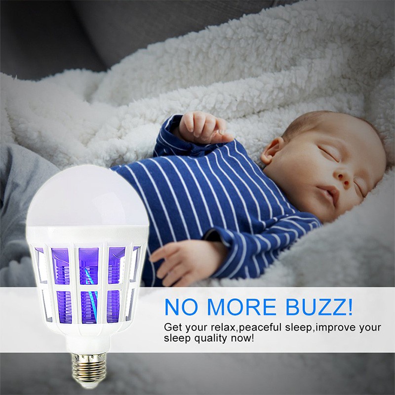 20W E27 UV LED Bulb Mosquito Killer Lamp 2 In 1 Mosquito Killer Lamp LED Perangkap Pembasmi Nyamuk Alat Pembunuh Nyamuk Serangga Insect