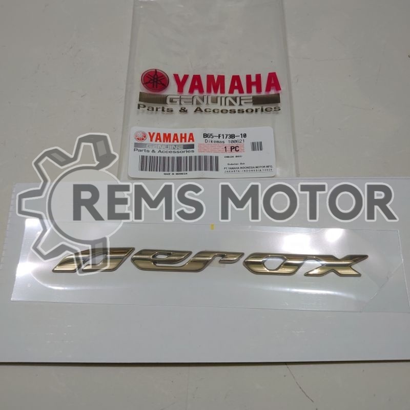 LIST EMBLEM BODY AEROX GOLD ORIGINAL YAMAHA GRAPHIC STIKER STICKER STRIPING KIRI KANAN EMAS ORI YGP
