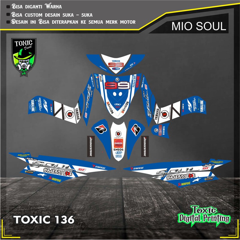 Sticker Decal YAMAHA MIO SPORTY ENEOS BIRU