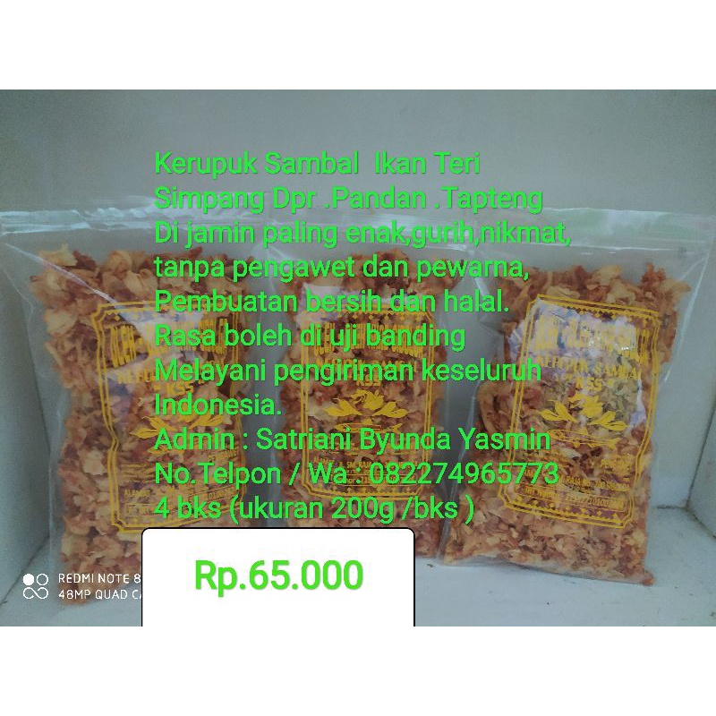 Jual Keripik Sambal Ikan Teri Oleh Khas Sibolga Indonesia Shopee Indonesia