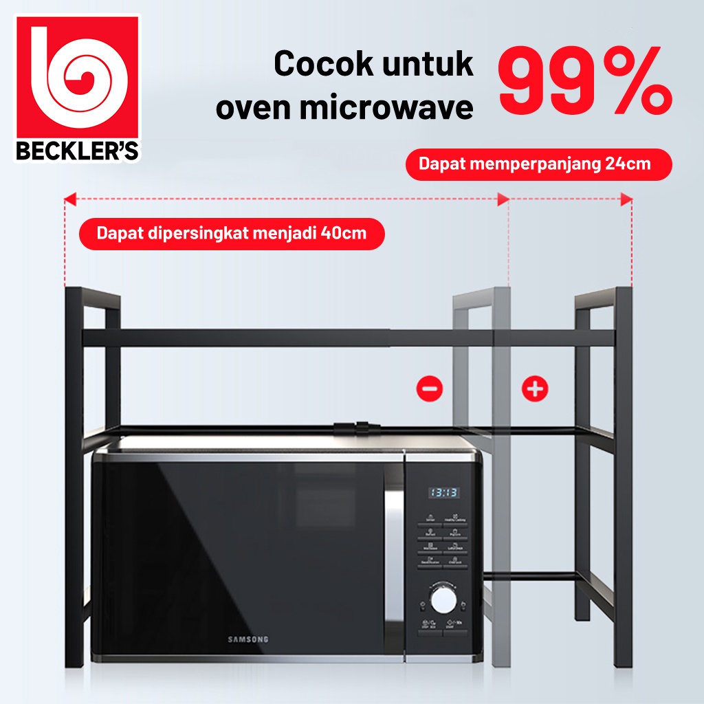 Rak Oven Microwave Stainless Steel Multifungsi Dapur / Rak Dapur Portable 2 Tingkat Serbaguna Berkualitas