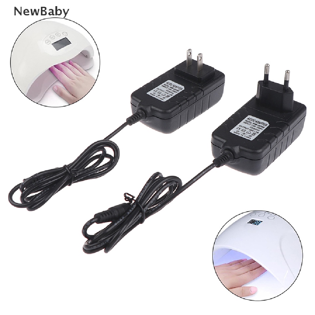 1pc Adapter Power Supply 24V 2A Untuk Lampu LED UV Pengering Kutek