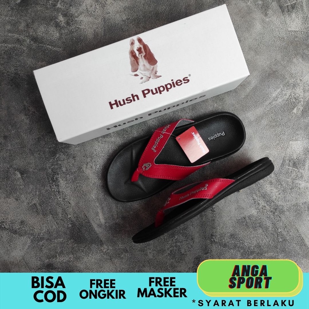 SANDAL HUSH PUPPIES JEPIT PRIA HITAM MERAH PREMIUM SIZE 39-43 / SANDAL JEPIT DEWASA KANTORAN TERMURAH / SENDAL DISTRO JEPIT RUMAHAN SANTAI KEREN