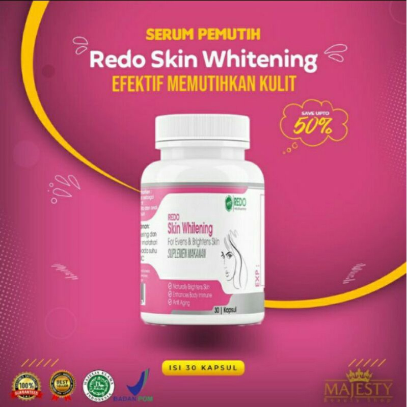 [TERLARIS] VITAMIN PENCERAH KULIT I REDO PENCERAH KULIT ANTI KUSAM I PEMUTIH SELURUH TUBUH I PEMUTIH