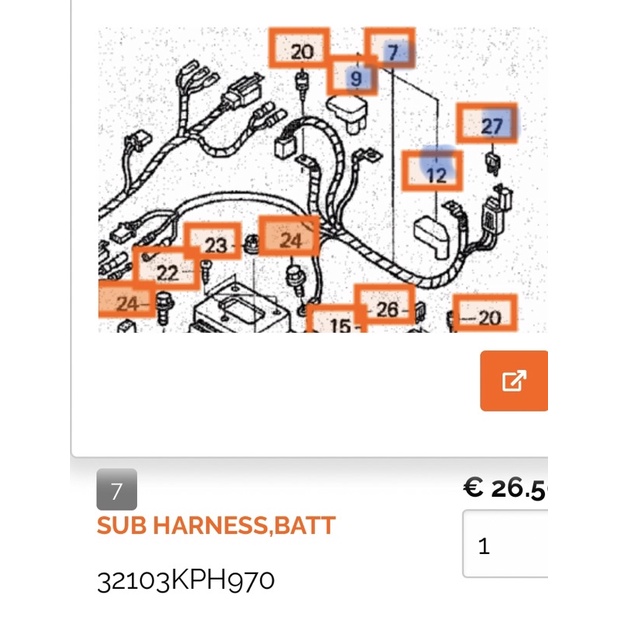 kabel body bawah bodi bagian aki honda kharisma kirana karisma supra x 125 KPH nos