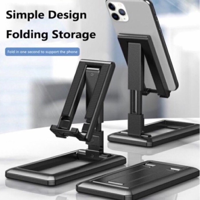 HOLDER PHONE STAND UNIVERSAL FOLDING DESKTOP -DUDUKAN HP - TABLET - HD