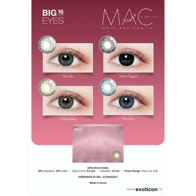 ❤ Maya Kosmetik Malang ❤ mayatobing ❤ ORIGINAL  Softlens MAC by Exoticon
