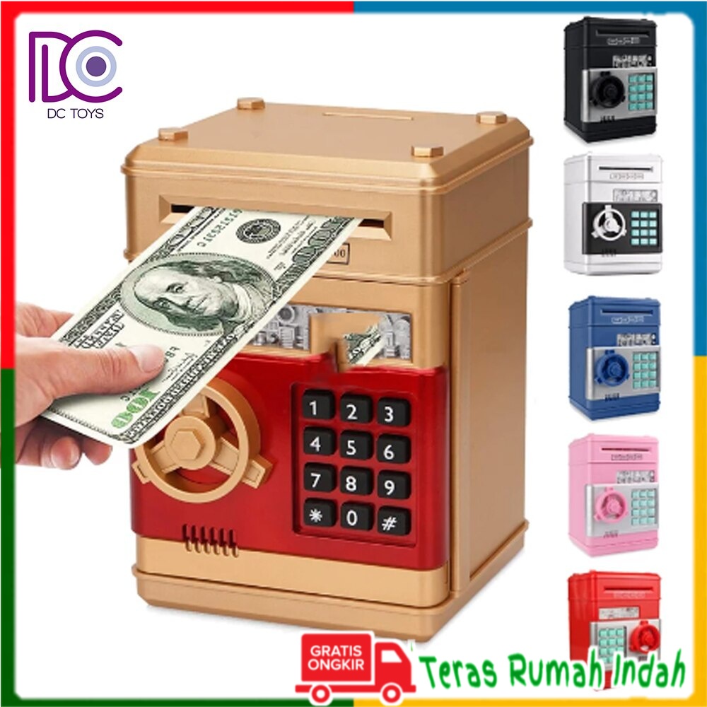 Celengan Uang Kertas dan Koin - Celengan Anak Model Brangkas - Celengan ATM - Mainan Edukasi