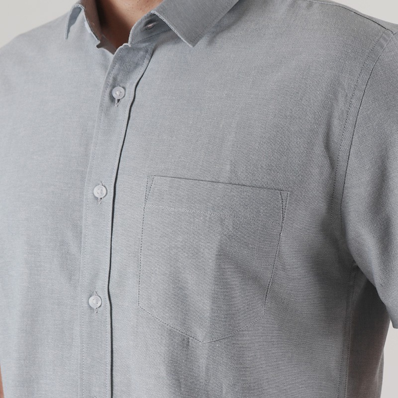 Edwin Jeans Oxford Shirt Lengan Pendek Oxford Dark Grey