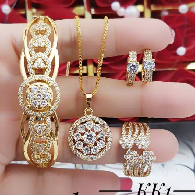 Xuping set perhiasan lapis emas 24K 0906