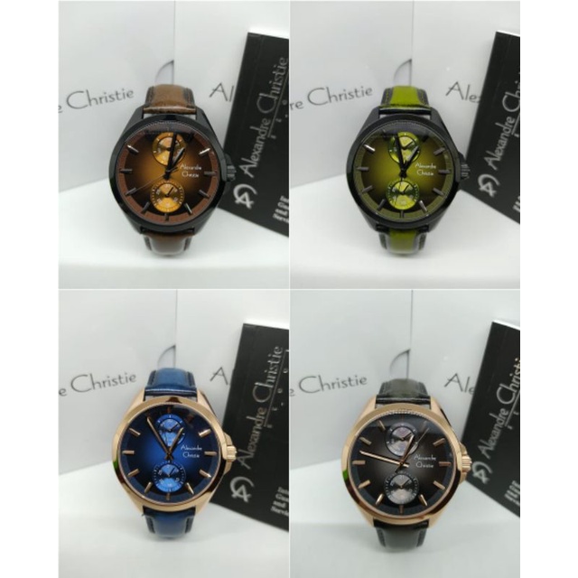 jam tangan pria Alexandre christie 6573 AC6573 AC 6573,  tali kulit original,,,,