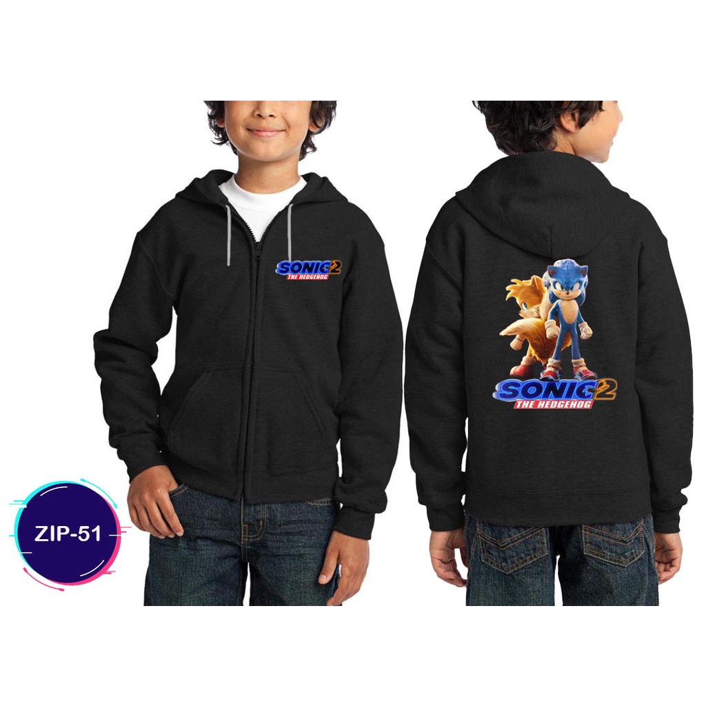 Jaket Anak Sonic the Hedgehog 2 Jaket Sweater Hoodie Zipper Trendy #ZIP-51