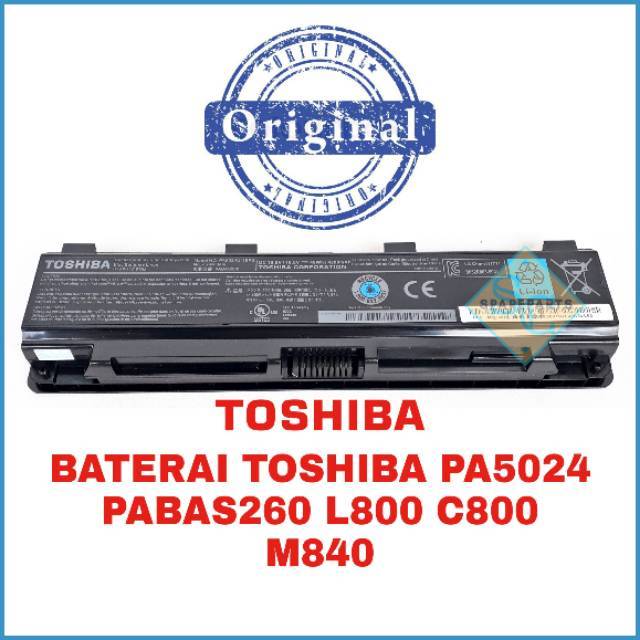 Baterai battery batre ORIGINAL LAPTOP TOSHIBA L845 C800 C840 C840D C845