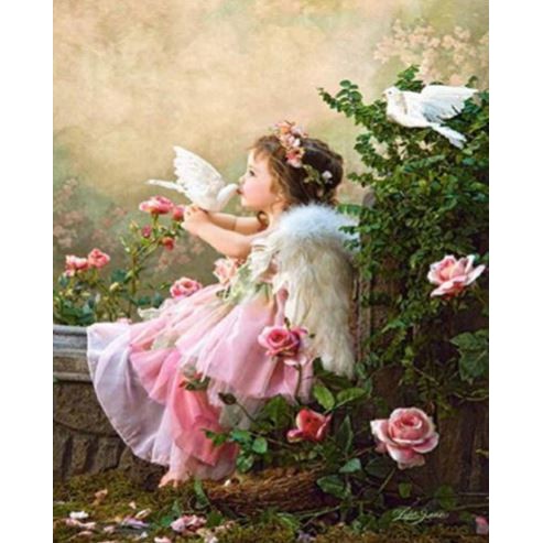 DIY Diamond Painting - 5D Girl Kiss Pigeon Stitch Kit