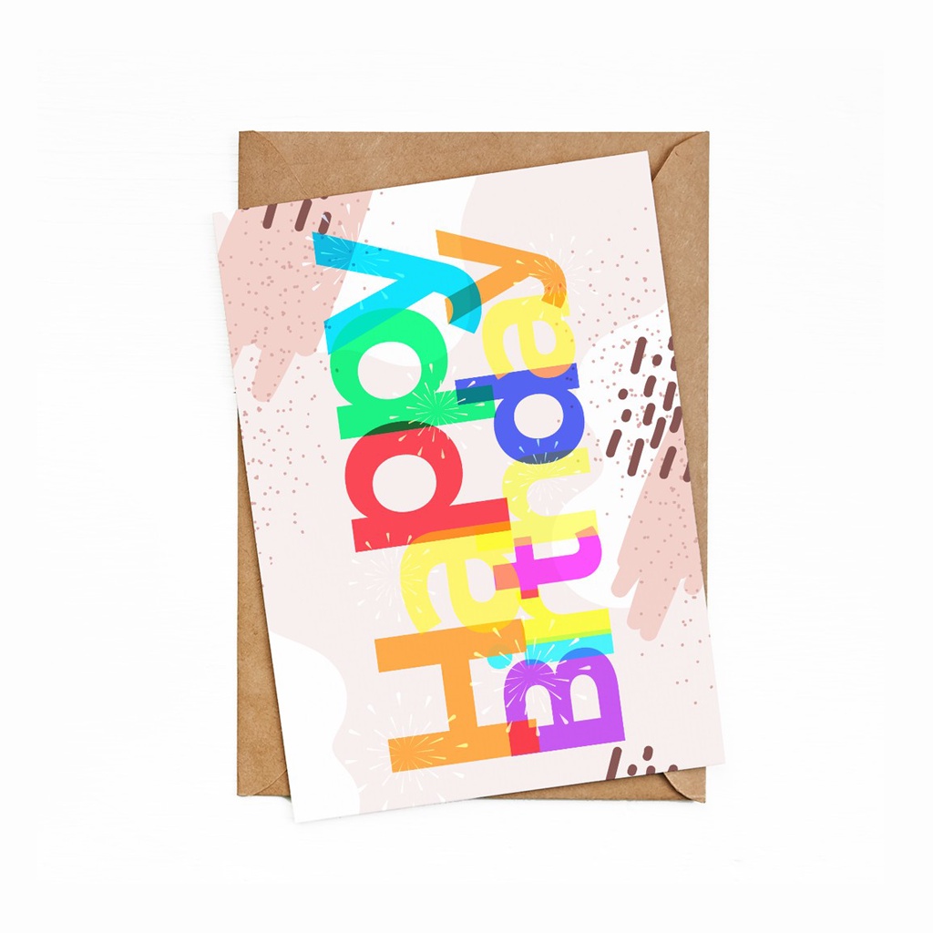 

Bukuqu Greeting Cards GC028 - HBD Color - Kartu Ucapan