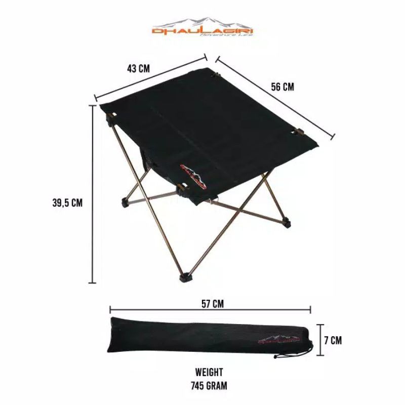 Meja lipat Camping outdoor folding table Ultra Light dhaulagiri