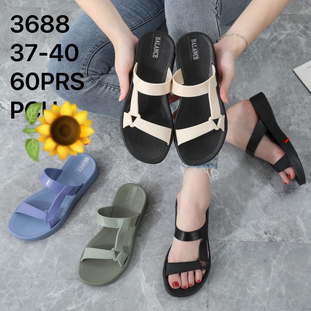 Sandal Karet Jelly Wedges Wanita import Model Terbaru Original Kekinian by AGUNG STYLE Balance 3688