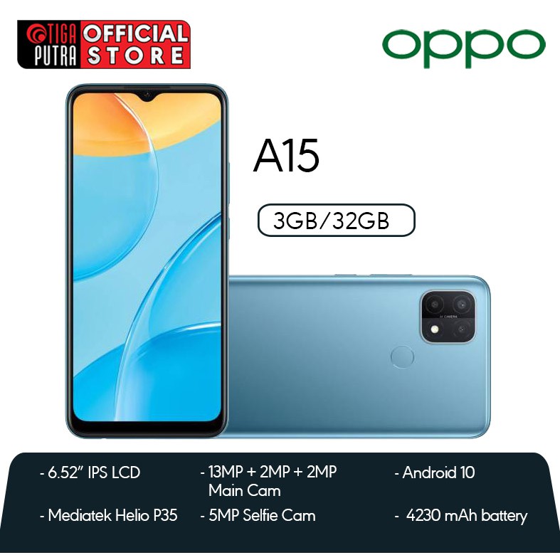 OPPO A15 (Ram 2/3GB, Rom 32GB, Waterdrop Screen, HD+, Smart Feature, Large Battery)-7