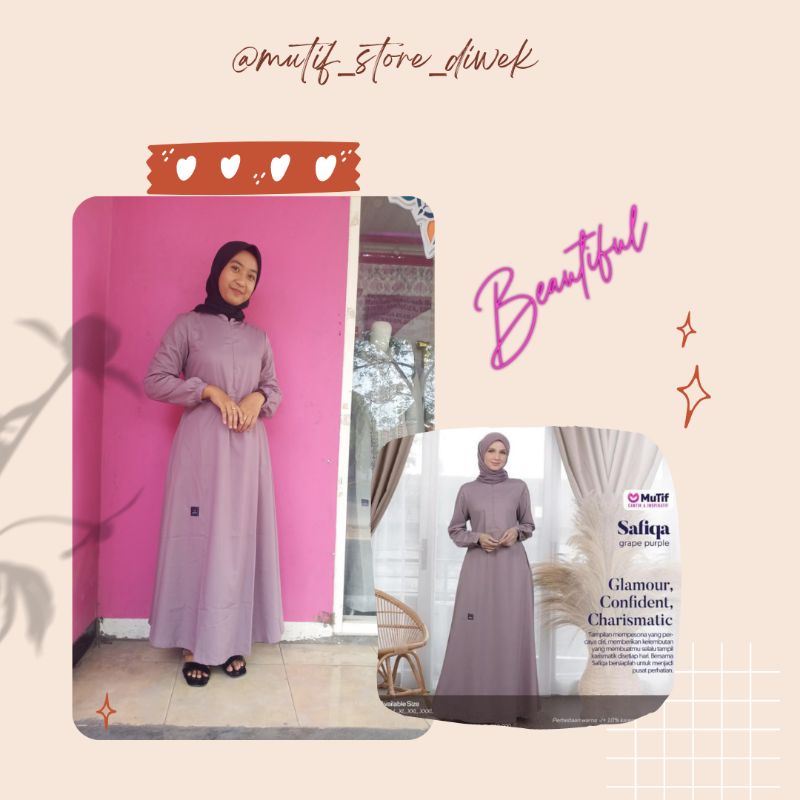 MUTIF GAMIS SAFIQA GRAPE| GAMIS MUTIF POLOS TERBARU 2021