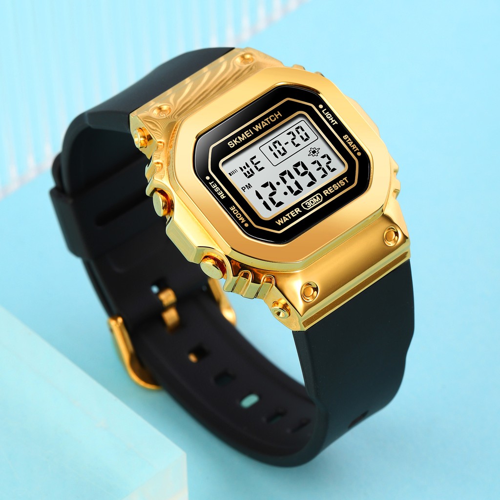 SKMEI 1796 Jam Tangan Wanita Pria Digital EL Backlight Sport tali Rubber tahan air