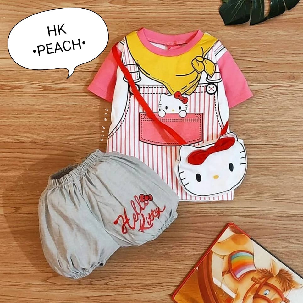 Klik Mds Setelan Baju Anak Bayi Perempuan Yuriko Kitty Free Bag 1 Ukuran Usia 2-12 Bulan