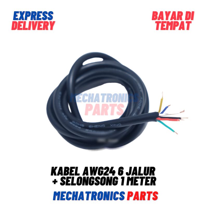 Kabel AWG24 6 Jalur + Selongsong 1Meter