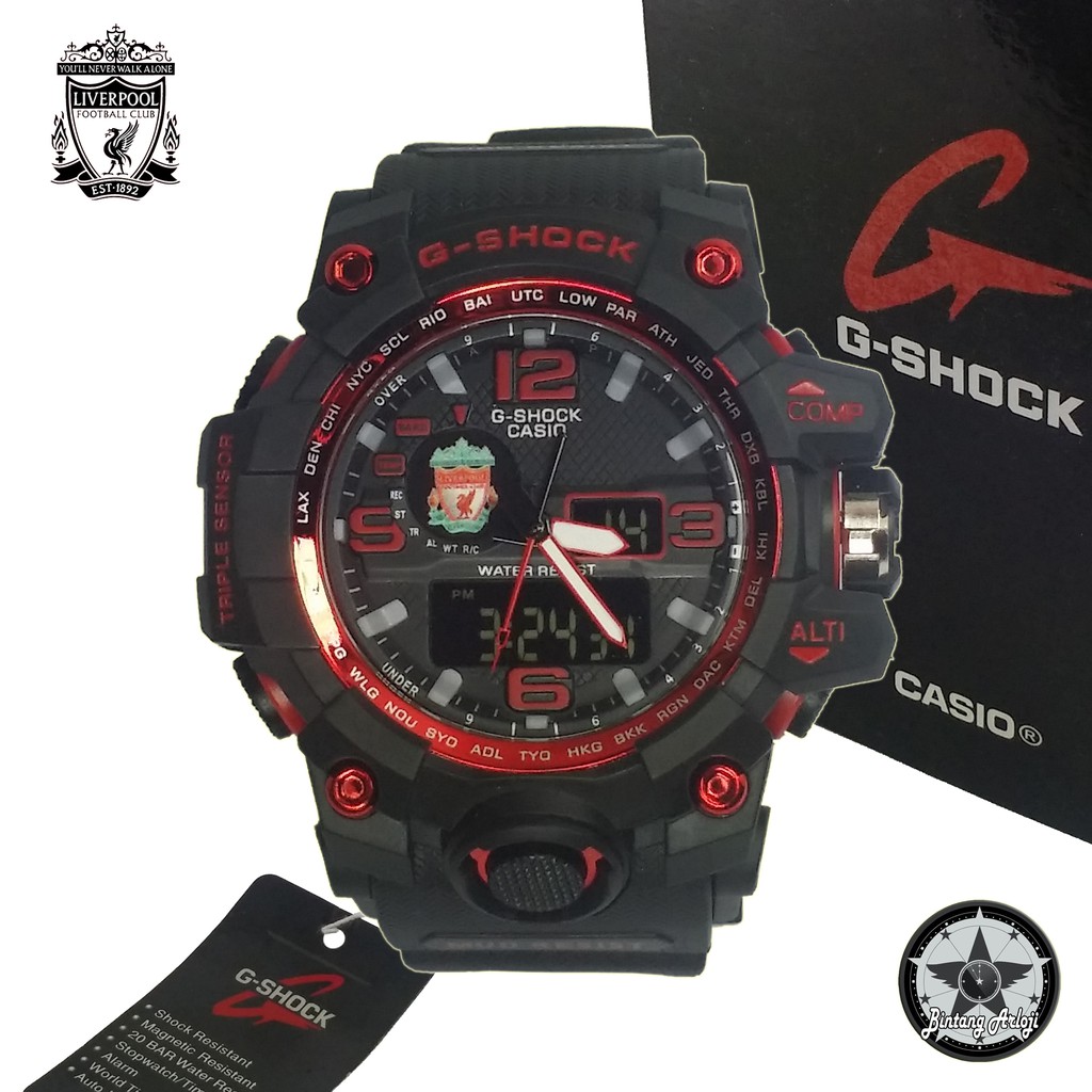 { TOP } JAM TANGAN LIVERPOOL DUAL TIME (List Merah)