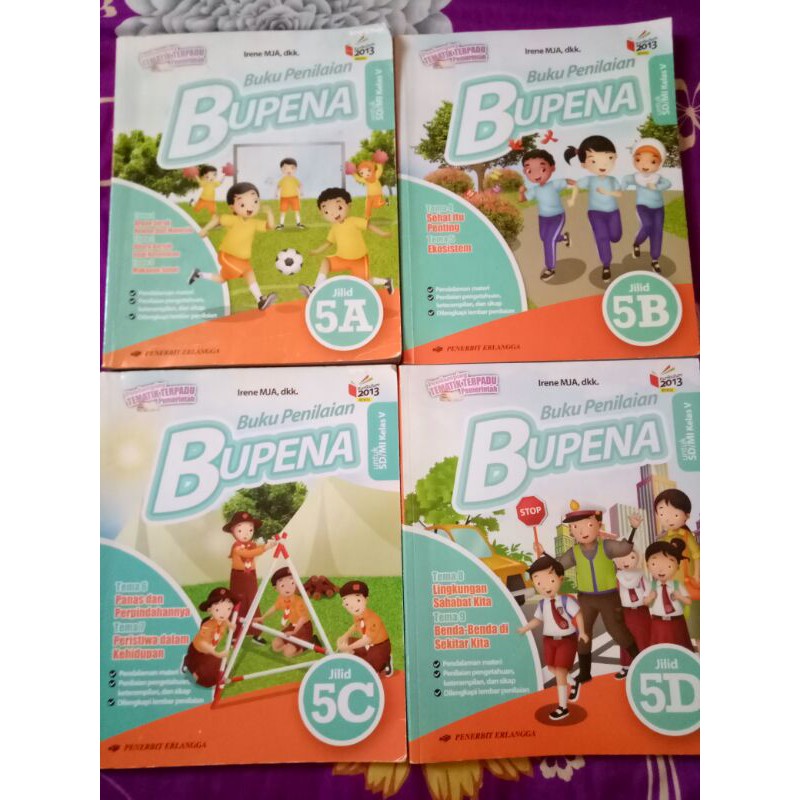 Buku BUPENA Kelas 5 A,B,C,D (isi 4buku bekas dijamin isi masih bagus)