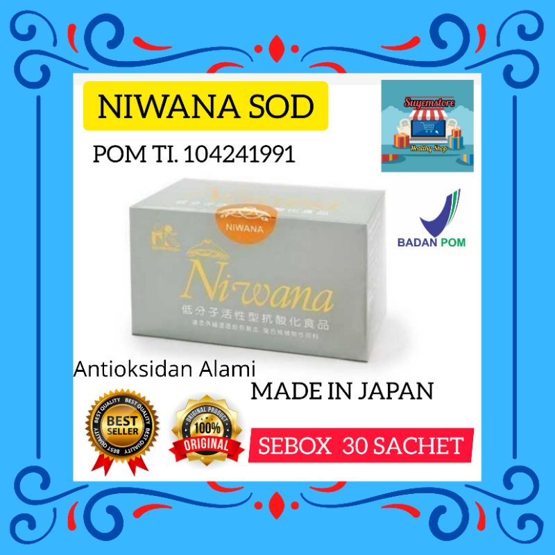 Niwana SOD Jepang Antioksidant Alami Tubuh , OBAT KANKER, JANTUNG, TUMOR, IMUNITAS (30 SACHET)