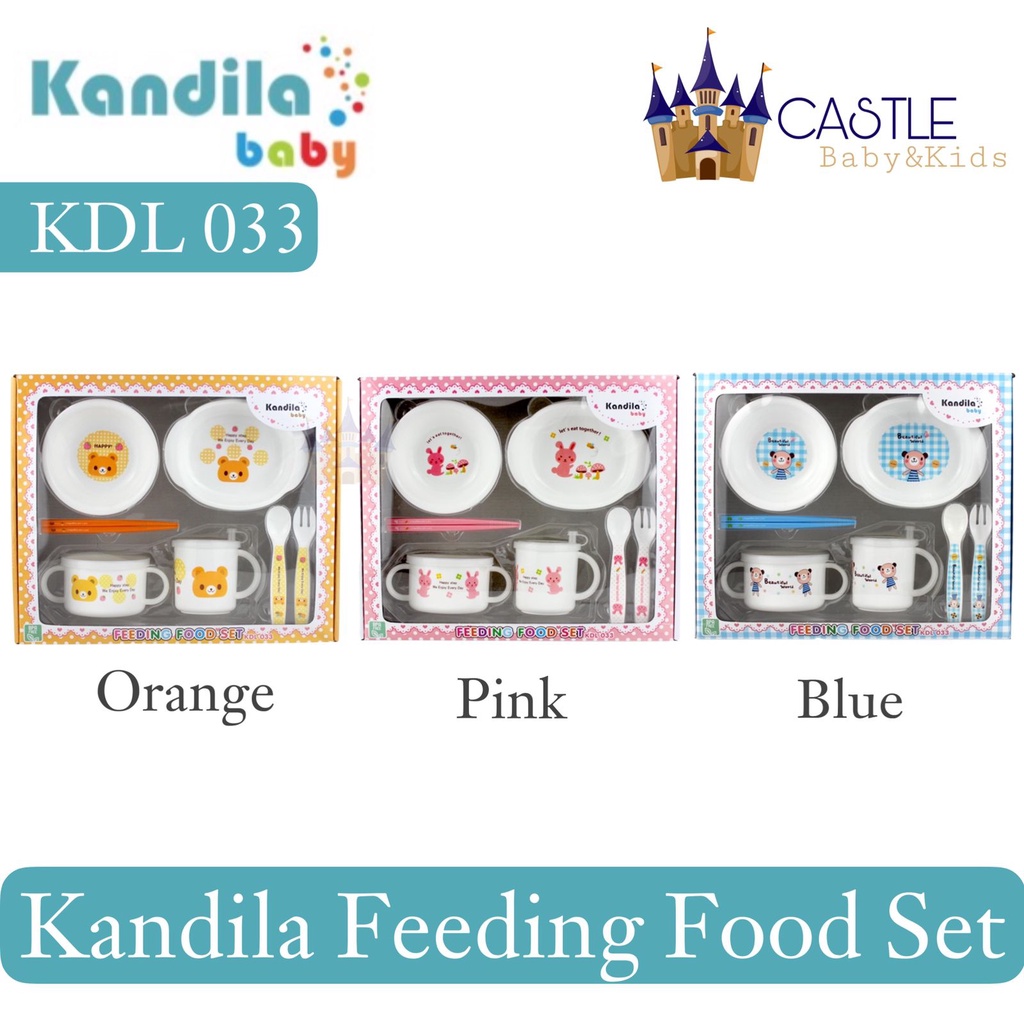 Kandila Baby KDL033 Feeding Fod Set - Mangkok / Piring / Gelas / Sendok Garpu / Sumpit Bayi - Alat Makan Bayi