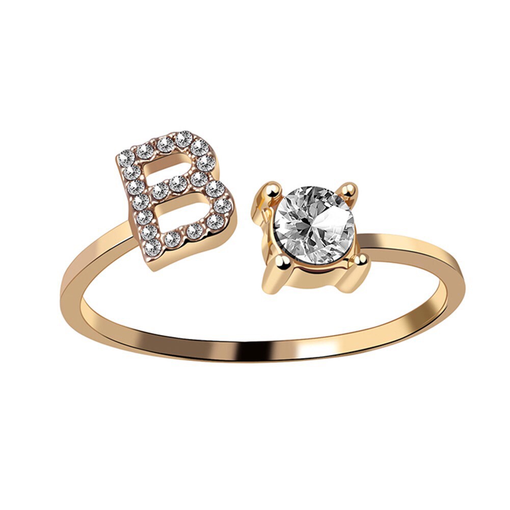 Fourfashion Cincin huruf titanium Cincin huruf A-Z terbaru kekinian  E05
