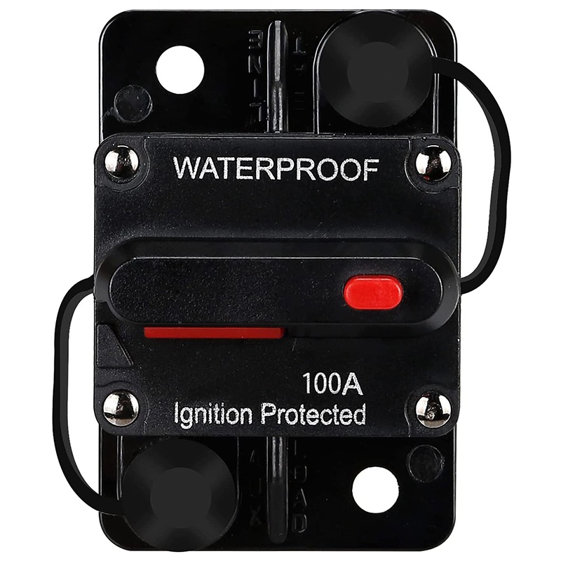 Waterproof Circuit Breaker,With Manual Reset,12V-48V DC,100A,for Car Marine Trolling Motors Boat Power Protect