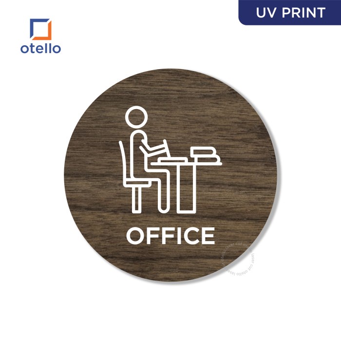 Signage Office Sign Board Kantor Label Tempel Papan Nama Ruangan Print